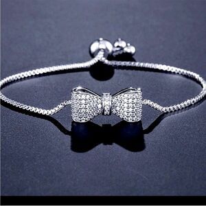 Diamond Bow Bracelet Adjustable New in Gift Box